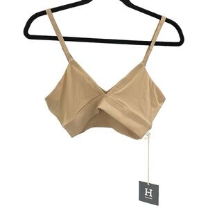 HARPER WILDE Bliss Triangle Bralette Beige Wireless Wire-free Bra Size Large